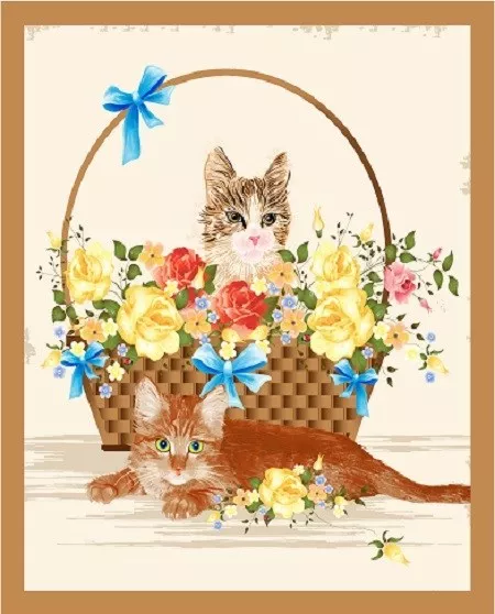 New CUTE Kittens in Flower Basket Soft Fleece Throw Gift Blanket Kitten Cat Soft