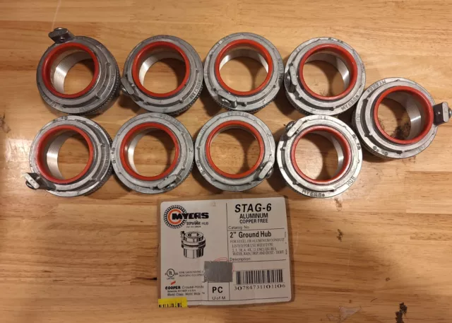 New  Meyers Stag-6 -- 2" Ground Hub -- 9 Pieces -- Cooper Crouse-Hinds