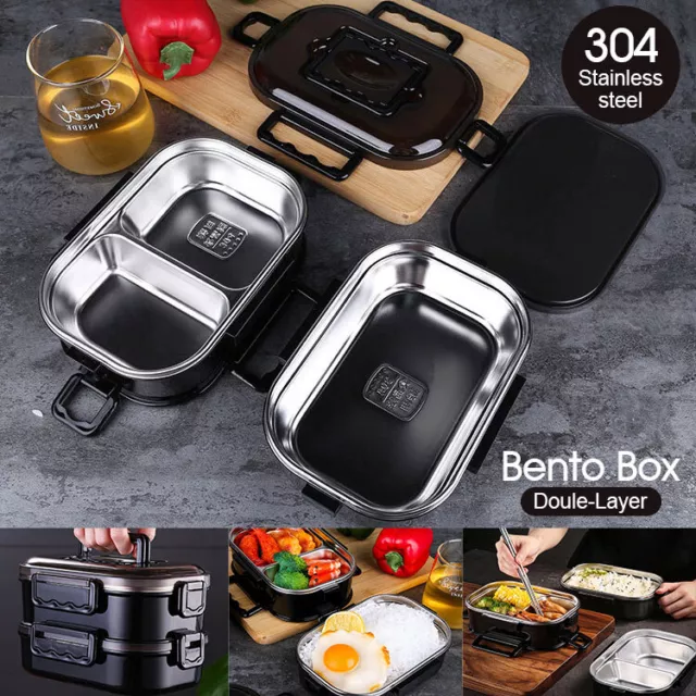 Doule-Layer Stainless Bento Box Leak-Proof Thermal Insulation Portable Lunchbox