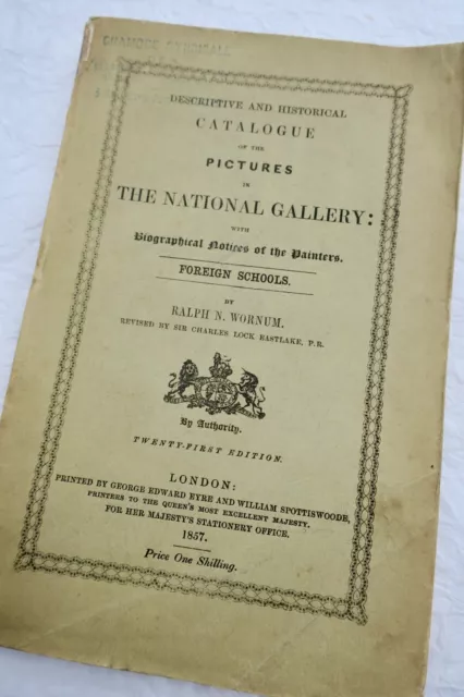 1857 Descriptive & Historical Catalogue of the Pictures in the National Gallery