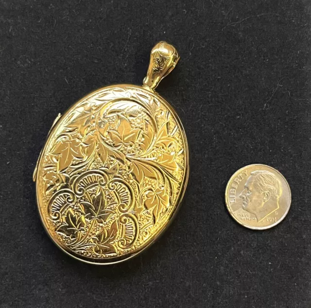 Antique Vintage Mid Century 12k Gold Filed GF Monogram Circle Charm Pendant  2.6g