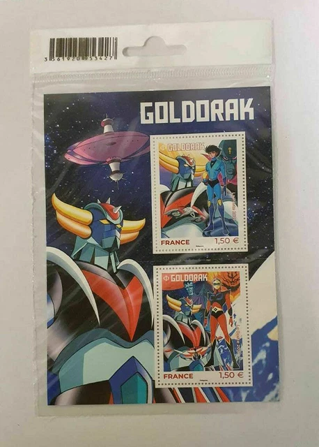 PLANCHE DE 2 TIMBRES GOLDORAK EDITION LIMITEE Goldrake Actarus Alcor ...