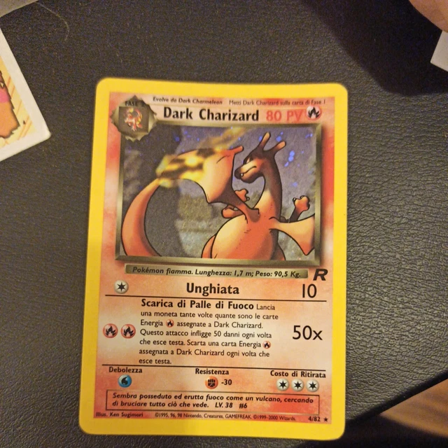 CARTA POKEMON DARK Charizard Rara holo Team Rocket Prima Edizione ITA ...