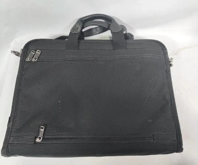 TUMI Alpha Black Ballistic Nylon Expandable Laptop Briefcase Bag W/ Strap