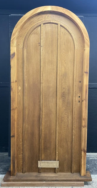 Solid Oak Front Door +Arched Frame Old Period Wood Antique Reclaimed Salvage
