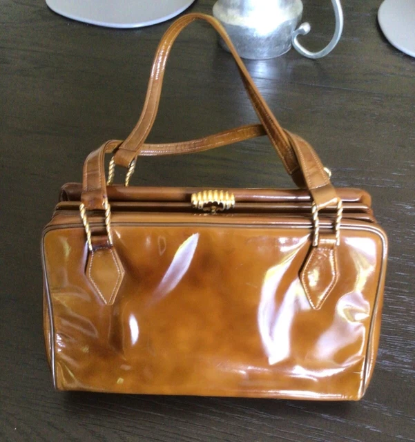 Rosenfeld Collectible vintage patent leather brown bag purse