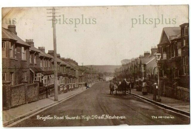 Old Postcard Brighton Road Newhaven Sussex The Arrow Series Real Photo Used 1912