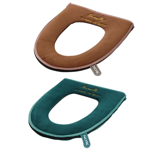 2 piezas funda de inodoro alfombra de inodoro cubierta de franela inodoro cálida suave almohada de inodoro verde