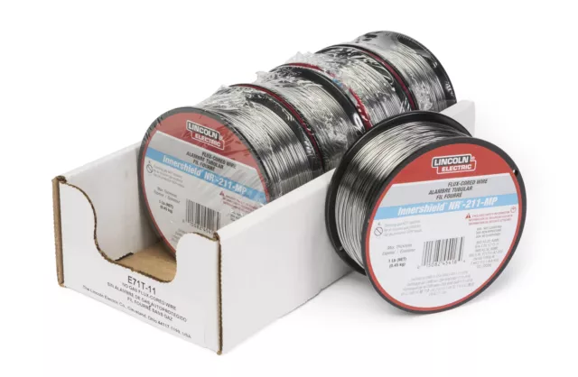 Lincoln NR-211-MP Flux Cored MIG Welding Wire 1 lb. Spool .035 - Box of 5