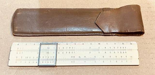 Rechenstab RECHENSCHIEBER AUS DEN 50iger Jahren DDR Rechenstab mit Lederetui EUR ...