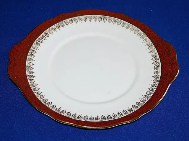 Duchess Winchester Red Tab Handle Cake Plate, Sandwich Plate. 1st Quality.