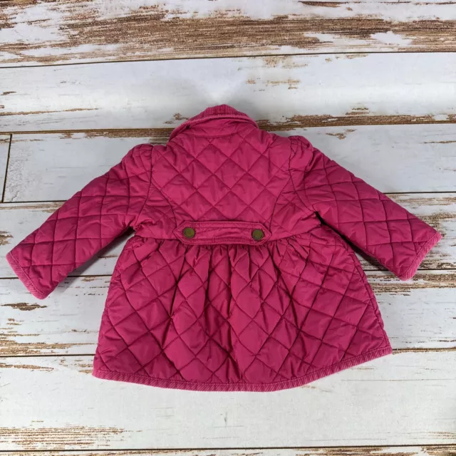 Ralph Lauren Infant Girls Fuchsia Quilted Barn Bow Puffer Jacket Size 12 Months 3