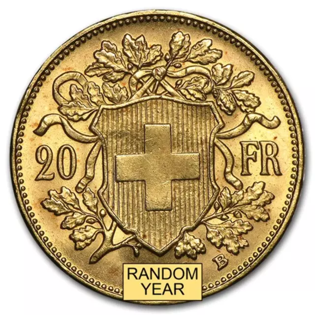 (1897-1949) Swiss Gold 20 Francs Helvetia Mint State Condition