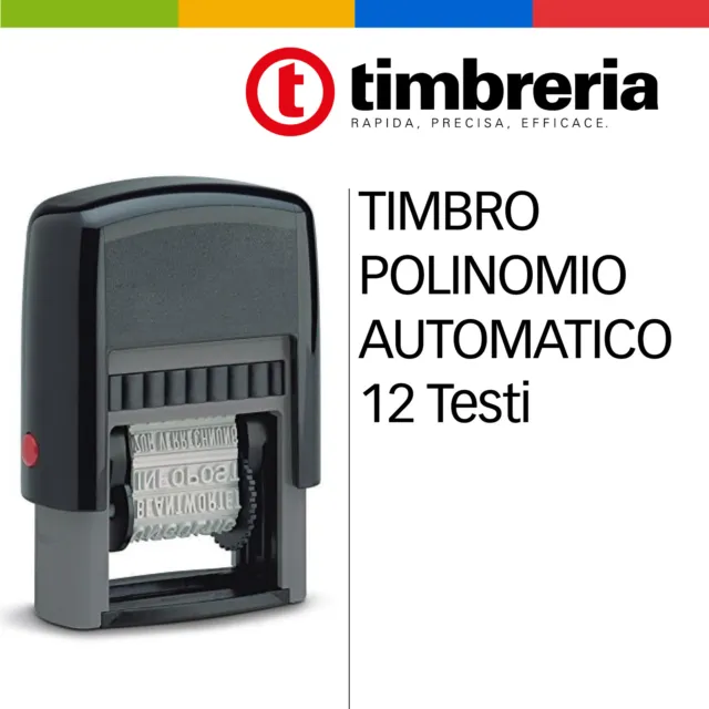 TIMBRO POLINOMIO AUTOMATICO 12 DICITURE: COPIA, NON TRASFERIBILE, PAGATO,  Ecc. EUR 15,90 - PicClick IT