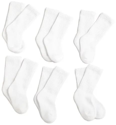 Jefferies Socks, Llc Unisex-baby Newborn 6 Pack Seamless Sport, White, Size 3.0