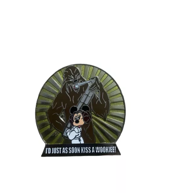 Disney World Star Wars Minnie I'd Just As Soon Kiss A Wookiee Chewbacca Pin 2009