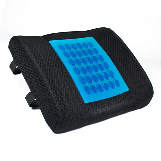 Lumbar Support Pillow with Memory Foam and Gel Bumps Lower Back Pain Relief Pad