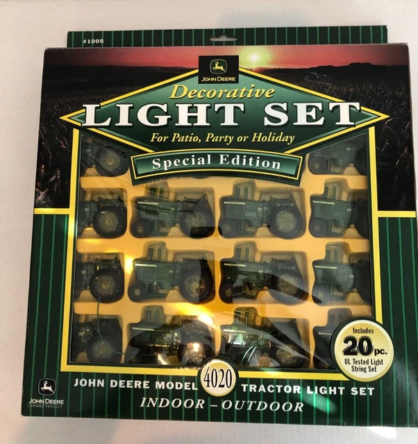 John Deere Model A Tractor 20 Piece Indoor Outdoor Decorative Light Set  New