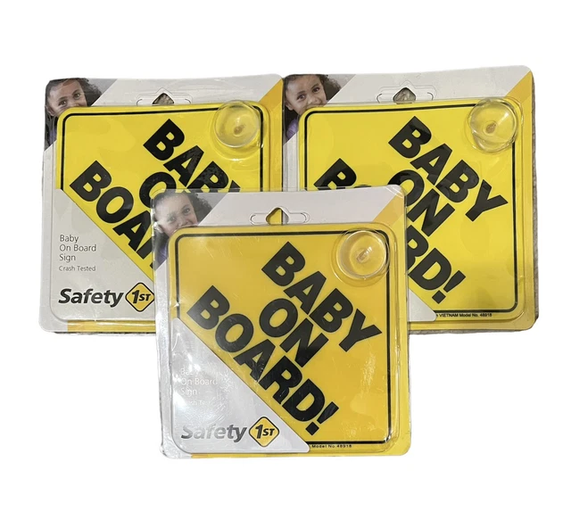 3-Pack Safety 1st Yellow Baby On Board Sign