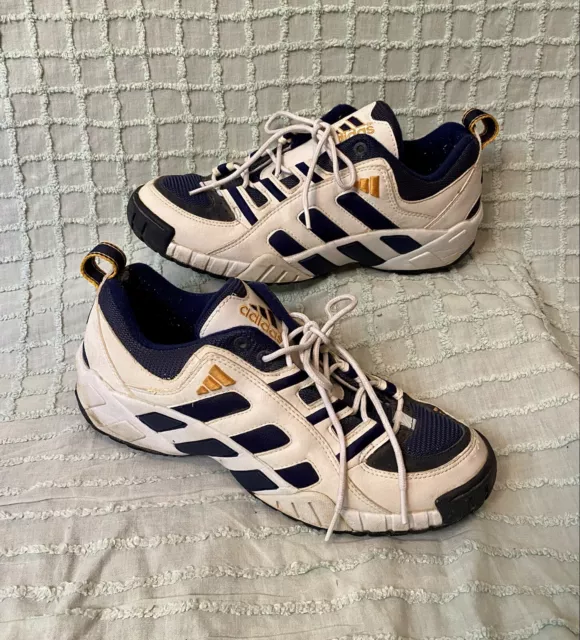 90S NAVY Blue White Stripe Sneakers Shoes Torsion by Adidas 12.5 $59.99 - PicClick