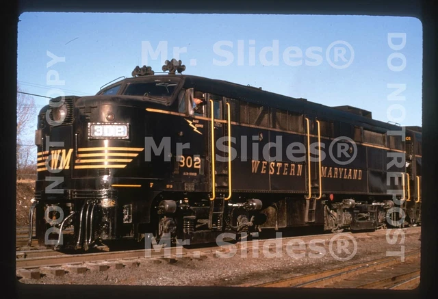 Duplicate Slide WM Western Maryland Fresh Paint ALCO FA2 302 Hagerstown MD 1972