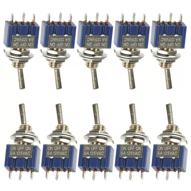 10 Pi??ce Mini Bouton Interrupteur Spdt On-Off-On 3 Position Bleu 12V 1250V 250V