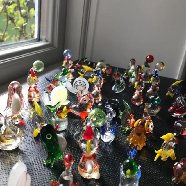 55+ Glasfiguren Sammler  miniaturen Clown Fisch Schnecke Seehund Bär