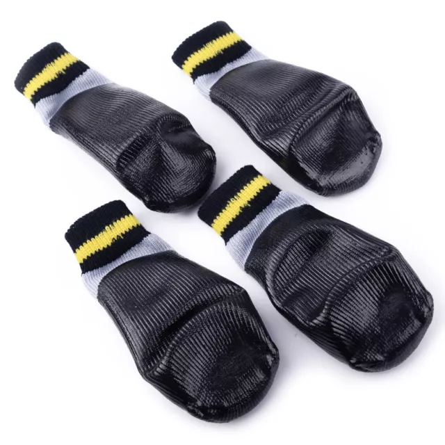 4Pc Pet Dog Cat Non-slip Socks Puppy Knit WarmBottom Shoes Slippers zy 2