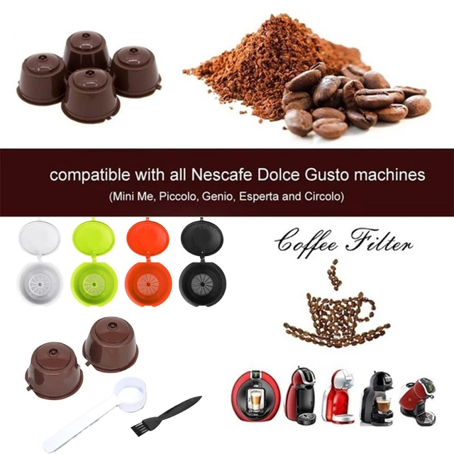 1 Set Refillable Coffee Capsule Cup For Dolce Gusto Nescafe Pod Filter D4C3