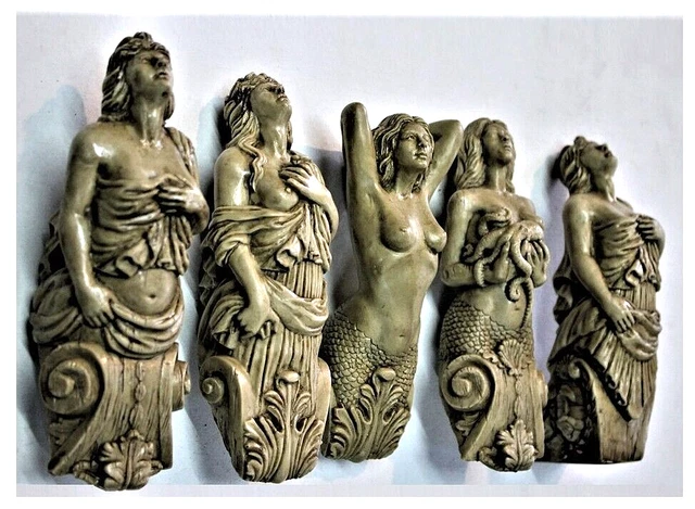 5 Figurehead Nautical Marine Statues Ship Busts Sailboat Pirate Sea Boat Sailors