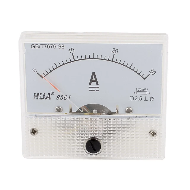 Einbau Amperemeter Einbauinstrument 0 - 30A DC Messinstrument Analog Meter 85C1