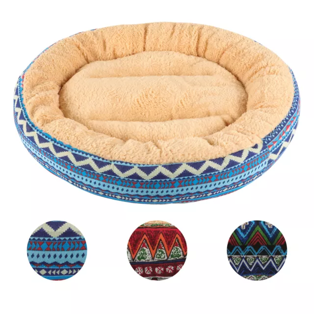 Donut Pet Dog Cat Bed Soft Warm Calming Bed Sleeping Kennel Nest Non-slip 19.7"