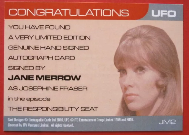 UFO - JANE MERROW - Hand-Signed Autograph Card JM2 - LIMITED EDITION 2