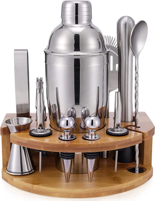 Shaker à cocktail avec support, kit de barman professionnel 750 ml 12 pièces