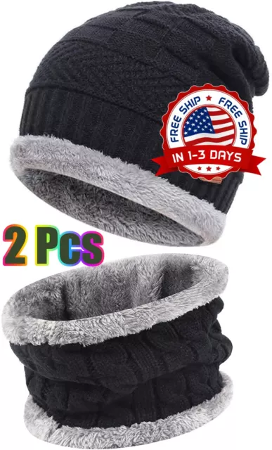 Gorro Para Hombre Gorros De Invierno Hombres Para El Frio Con Bufanda Punto new