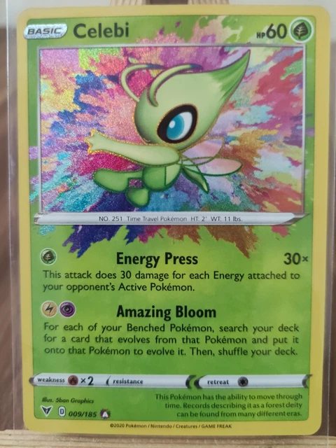 Celebi 009/185 Vivid Voltage Amazing Ultra Rare Holo Pokemon Card * New *