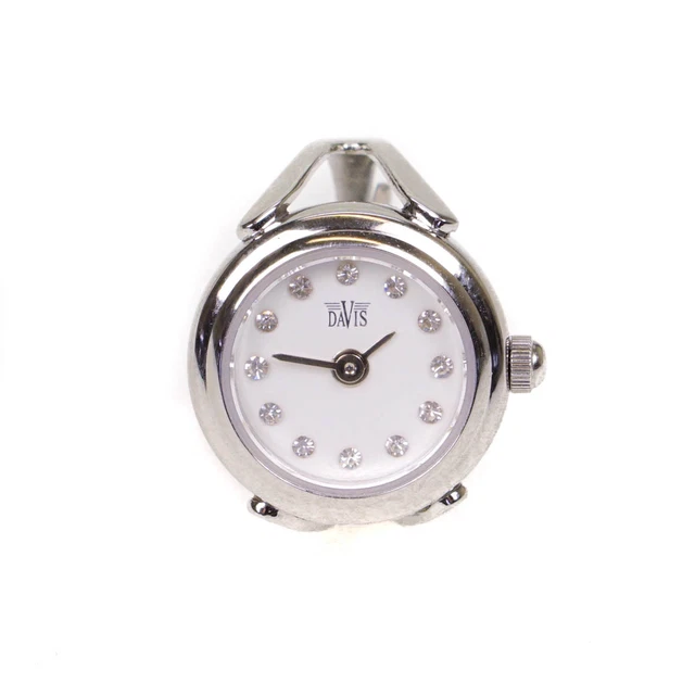 DAVIS SOFIA WHITE Silver Crystal Ringuhr Fingeruhr Quarzuhr Ring