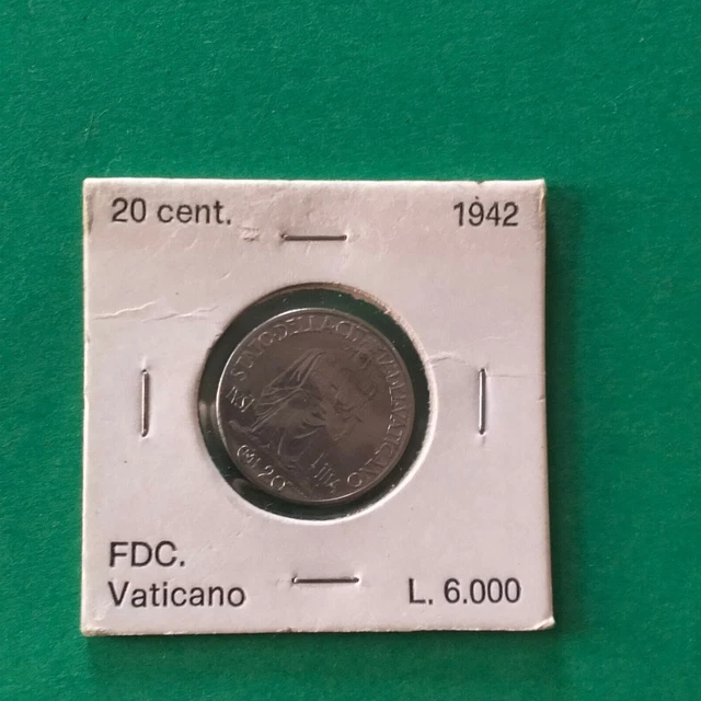 Citta' Del Vaticano 20 Centesimi 1942 Fdc