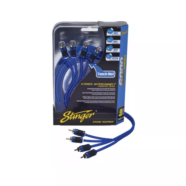 Stinger SI6417 Cinch 4-Kanal  Leitung Amp Speaker Subwoofer 5,1m RCA Anschluss