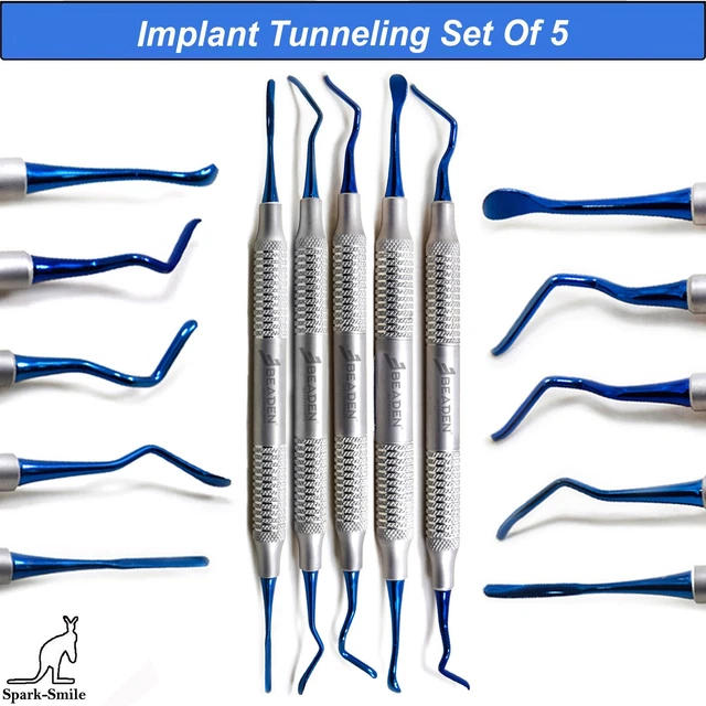 DENTAL TUNNELING KIT Sinus Gum Lift Elevators Tissue Grafting Implant