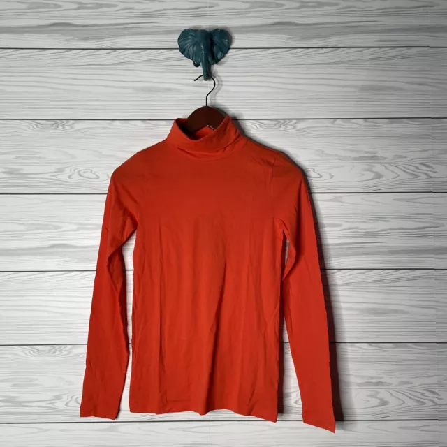 NWT J Crew Orange Tissue Turtleneck Long Sleeve Tee Shirt Top Womens XS