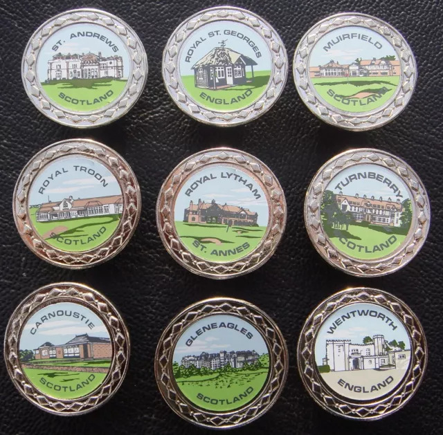 Set of 10 x Club House Rare Collectable Metal Golf Ball Markers - from 1991