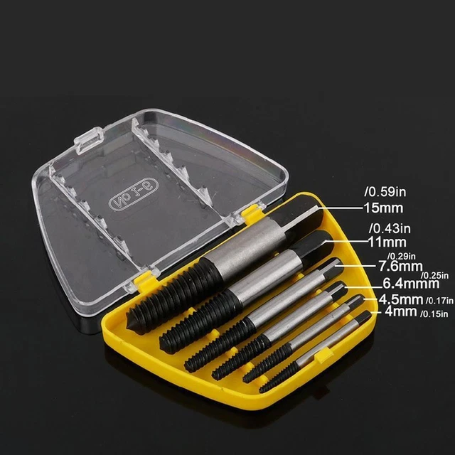 Damaged Broken Screw Remover Extractor Drill Bits Steel Durable Easy Out Bolts