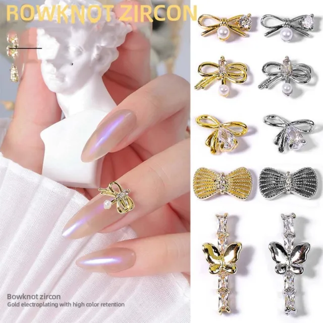 50pcs 3D Acrylic Nails Charms for Mix Styles Rhinestones for Nails Metal  Nail Jewels for Nail Art Shiny Zircon Nail Rhinestones Alloy Nail Charm  Pearl Nail Gems Cute Charms for Nails Design 