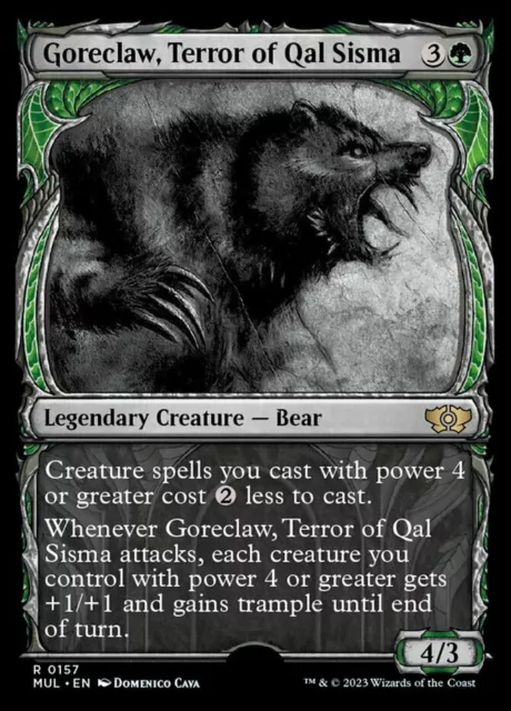 Goreclaw Terror of Qal Sisma 1x FOIL M19 MTG Core Set 2019 Rare MINT green Goreclaw Terror of Qal Sisma 1x FOIL M19 MTG Core Set 2019 Rare MINT green