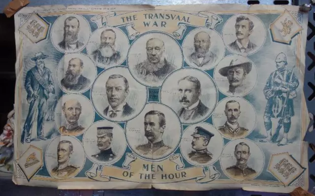 alte Grafik Transvaal War Men of the Hour Supplement Glasgow Weekly Herald 1899