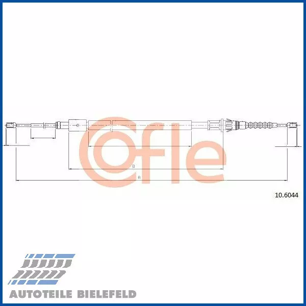 NEU - COFLE 10.6044 Seilzug, Feststellbremse für CITROËN PEUGEOT