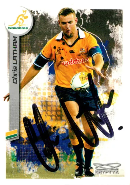 ✺Signed✺ 2003 WALLABIES Rugby Union Card CHRIS LATHAM