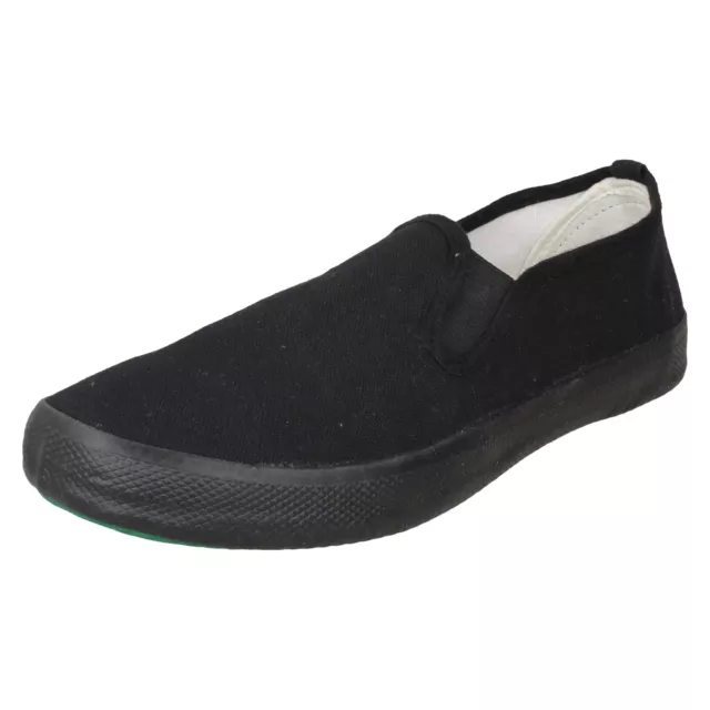 Uomo Donna Ragazzi Slip On Canvas Scarpe Scuola Sportive Tela UK 6
