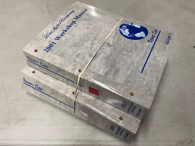 2001 Ford Lincoln Town Car Service Shop Repair Paper Manual 2 Volume SET SKU1